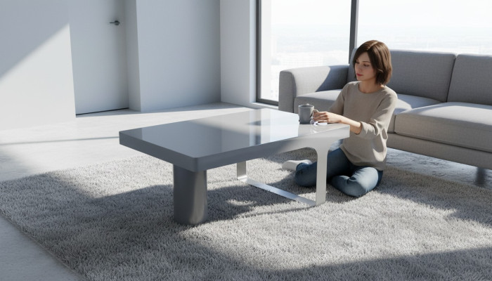 Luxus Couchtisch Büro Designermöbe Tisch Beistelltische Holz Grau