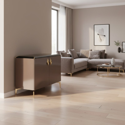 Beige Luxus Kommode Sideboard Büromöbel Schrank Designer Möbel Neu