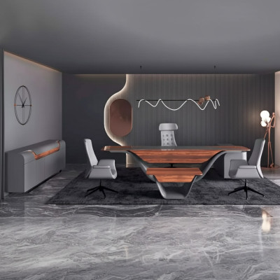 Ein luxuriöses Set für ein hochwertiges Büro im futuristischen Stil