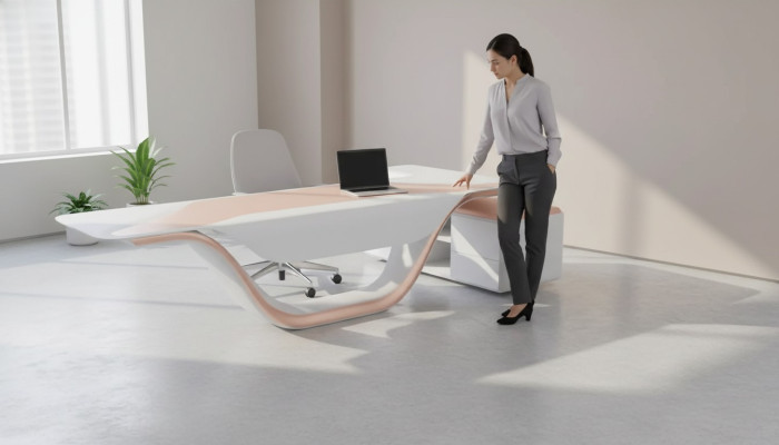 Design Eckschreibtisch Büro Einrichtung Chef Arbeitszimmer Möbel Büromöbel neu