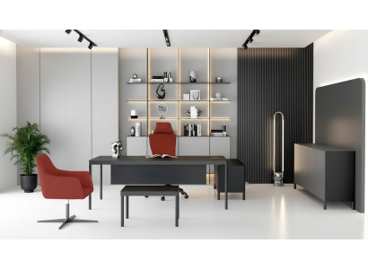 Eckschreibtisch Sideboard Couchtisch Arbeitszimmer Modern Holz Schwarz