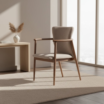 Esszimmer Stuhl Design Polster Stoff Textil Stil Moderner Lehnstuhl Sessel