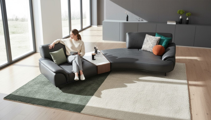 Rund Wohnzimmer Couch Möbel 5 Sitz Couchen Runde Sofa Möbel Textil