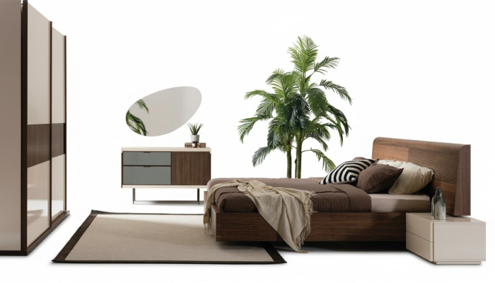 Design Luxus Schlafzimmer Bett 2x Nachttische Kommode Garnitur Betten 8tlg. Set