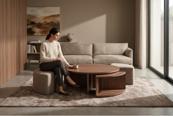 Couchtisch Kaffeetisch Wohnzimmer braun Luxus Design Holztische Tisch