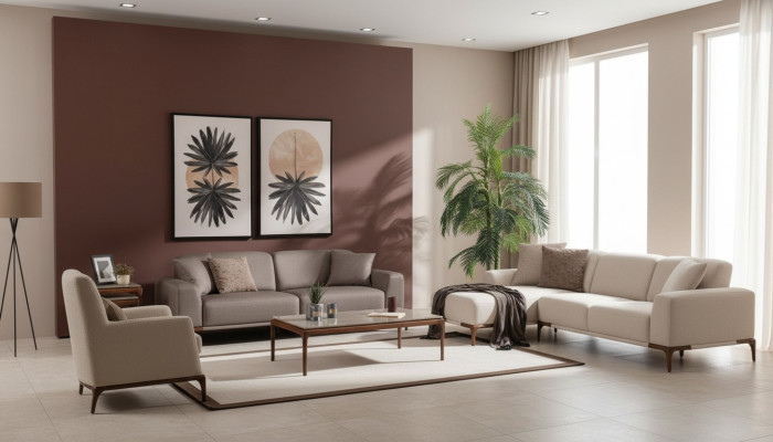 Wohnzimmer Ecksofa L-Form Sofa 3 Sessel Couchtisch 2x Beistelltische Set