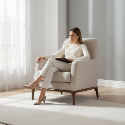 Design Sofa Sessel Couch Polster Luxus Textil Couchen 1 Sitzer neu grau