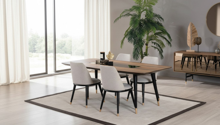 Esstisch 4 x Stühlen Esszimmer Set Essgruppe Holz Tisch 5tlg. Gruppe