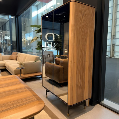 Vitrinen Glas Bar Schrank Haus Schränke Wand Regal Holz Wohnzimmer