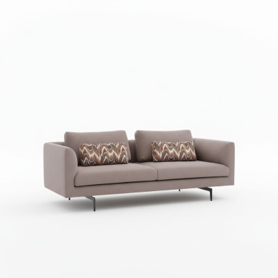 Wohnzimmer Sofa Polster 3 Sitzer Couchen Sitzgarnitur Textil grau