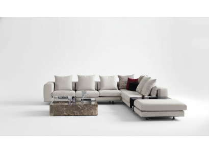 Wohnlandschaft Ecksofa Sofa L-form Couch Sitz Textil Polster Design