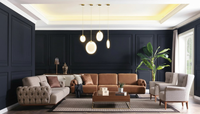 Sofagarnitur 4tlg. Set Couch Sofa Möbel Garnitur Design Chesterfield