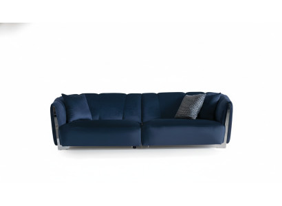 Wohnzimmer Sofa Couch Designer Textil Sitz Polster Design blau