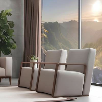 Wohnzimmer Sessel 1 Sitzer Couch Polster Modern Luxus Textil Design