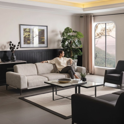 Wohnzimmer Sofa 4 Sitzer Design Stil Möbel Moderne Sofas Elegantes