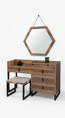 Schlafzimmer Spiegel Kommode Holz Modernes Design Luxus braun neu