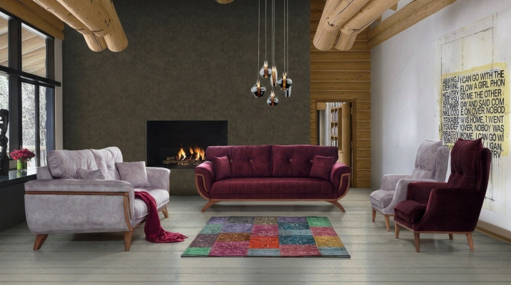 Wohnzimmer Sofagarnitur 3 3 1 1 Sitzer Couch Polster Garnitur Textil Design