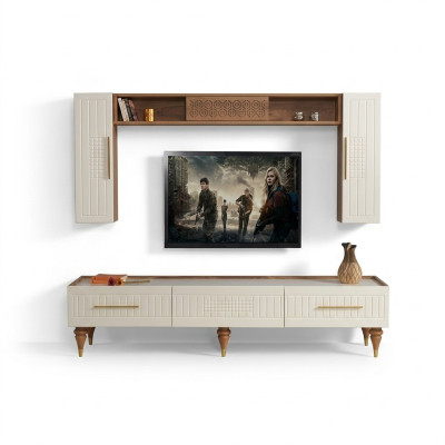 Wohnwand Wohnzimmer Moderner Stil luxuriöse Möbel Wohnwände Regal 3tlg