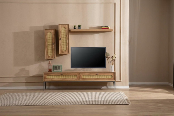 Lowboard rtv Wandschränke Wohnzimmer Holz Möbel Wandregal Set 4 tlg.