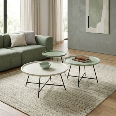 Couchtisch Holz Set 3 tlg. Kaffeetisch Designer Tisch Wohnzimmertisch
