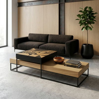 Couchtisch Braun Luxus Holz Wohnzimmer Design Kaffeetisch Möbel Neu