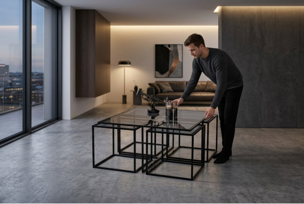 Kaffeetisch Couchtisch Designer Tisch Metall Wohnzimmertisch Tisch 