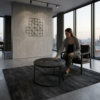 Couchtisch Kaffeetisch Design Möbel Tisch Wohnzimmertisch Schwarz 