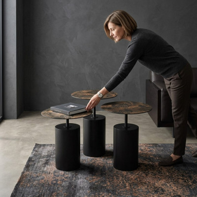 Luxuriöses Designer-Set aus 3 Couchtischen für das Wohnzimmer