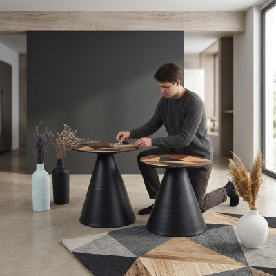 Designer-Set mit 2x Couchtischen im zeitgenössischen Stil für das Wohnzimmer