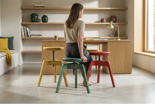 Modernes Set mit 3 luxuriösen Designerstühlen aus hochwertigem Holz