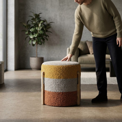 Hocker Fußhocker Ottoman Sitzhocker Sitzpouf Wohnzimmer Designer
