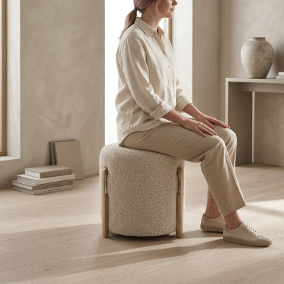 Hocker Rund Pouf Fußhocker Hocker Polsterhocker Sitzhocker Hocker 