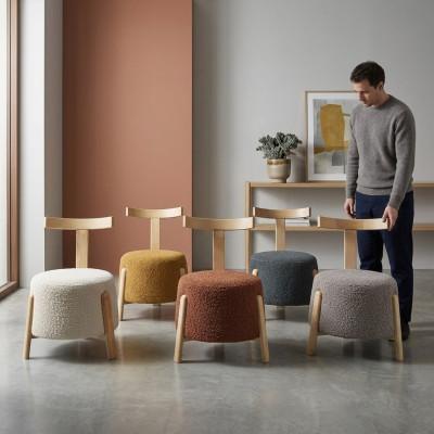 Design Stuhl Stühle Luxus Garnitur Textil Polster Gruppe 5x Set Relax Club