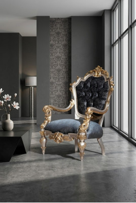 Luxuriösen Sessel Luxus Polster Textil 1Sitzer Polster Sitz Einsitzer Wohnzimmer