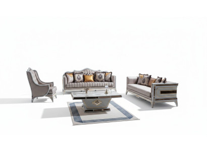 Klassische Sofagarnitur Königliche Stil Möbel Sofa Couch Set Couchtisch 4tlg