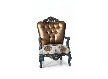 Chesterfield Design Sessel mit goldener Rückenlehne für Wohnzimmer