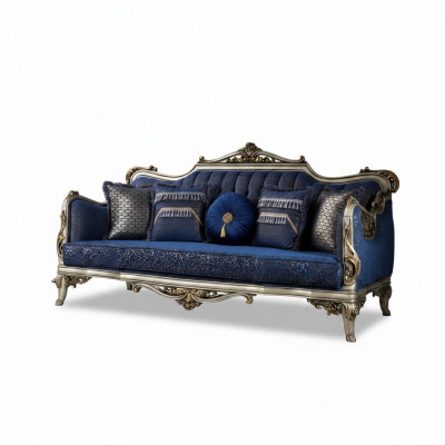Exquisites klassisches Sofa für das Wohnzimmer mit goldenen Mustern
