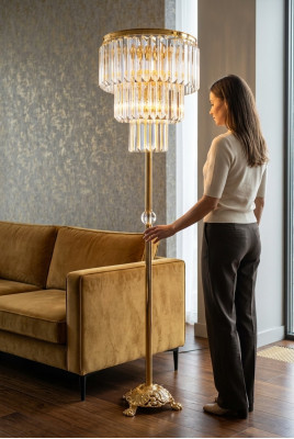 Stehleuchte Leuchten Gold Möbel Leuchte Steh Wohnzimmer Neu Modern