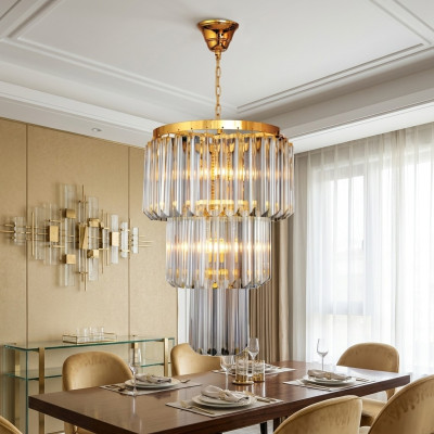 Kronleuchter Decken Design Luxus Crystal Gold Wohnzimmer Stil Modern