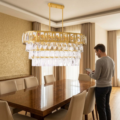 Ovaler Kronleuchter Deckenlampe Lampe Luster Kronleuchter Decke Kristalllampe