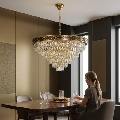 Deckenlampe Kronleuchter Runde Leuchte Lampe Gold Deckenleuchte Lampen
