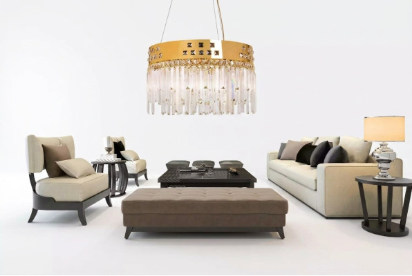 Wunderschöne BrassCrystal Kronleuchter neu Lüster Wohnzimmer Luxus gold