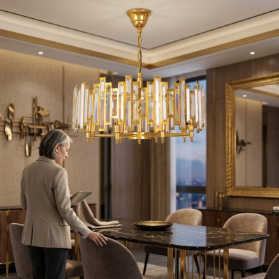 Kronleuchter Crystal Deckenlampe Neu Lampe Gold Wohnzimmer Luxus
