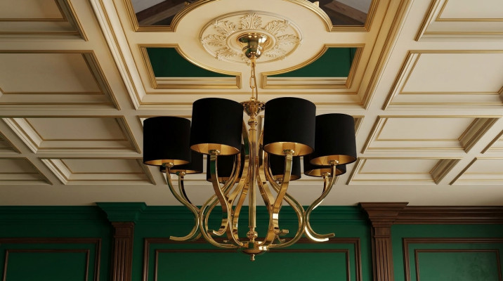 Deckenlampe Wohnzimmer Deckenleuchte Leuchte mit schwarzen Schirmen Lampe