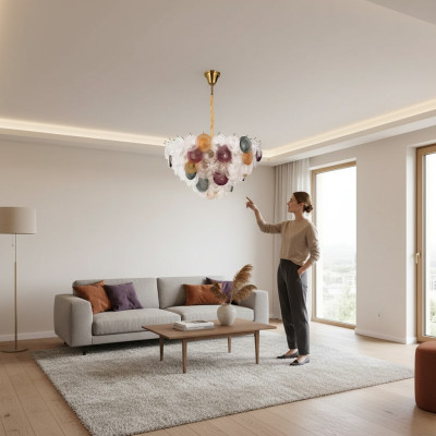 Kronleuchter Stil Modern Deckenanhänger Lichtschirm Crystal Wohnzimmer