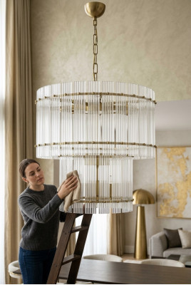  Kronleuchter Deckenleuchte Deckenlampe Wohnzimmer Glasbeleuchtung Neu