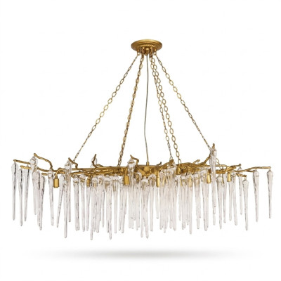 Deckenlampe Glas Deckenleuchte Wohnzimmer Lampe Leuchte Tropen Kristall