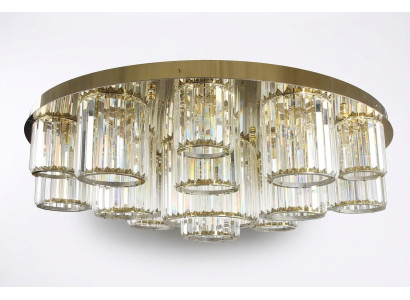 Runder Kronleuchter Deckenleuchte Luster Deckenlampe Wohnzimmer Gold