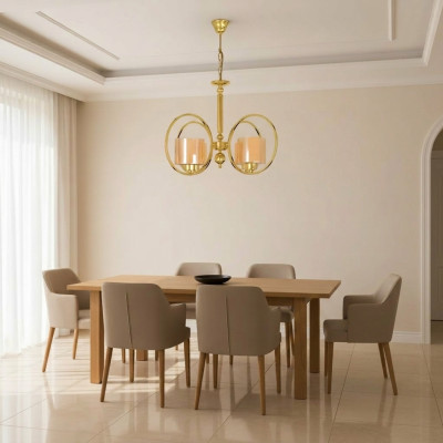 Deckenlampe in Goldfarben Luxus Decken Luster Glass Wohnzimmer