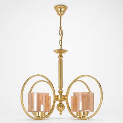 Deckenlampe in Goldfarben Luxus Decken Luster Glass Wohnzimmer